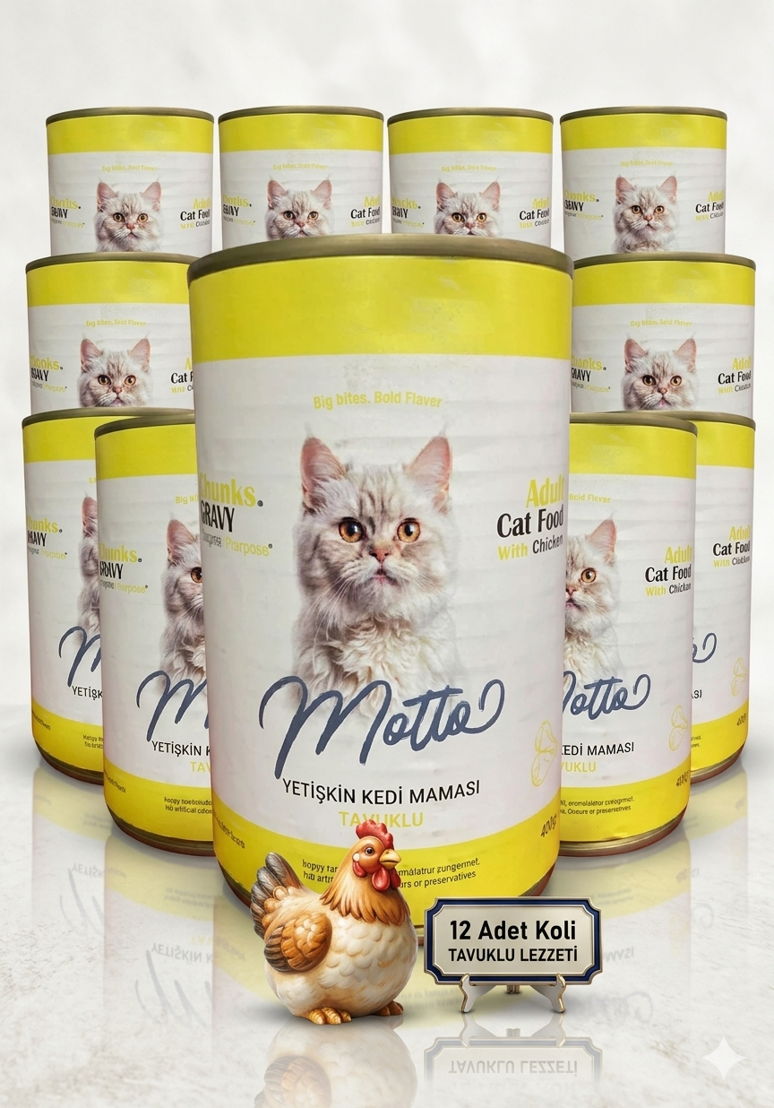 Tavuk Etli Yetişkin Kedi Konserve Mama 400 Gr. X 12 ADET